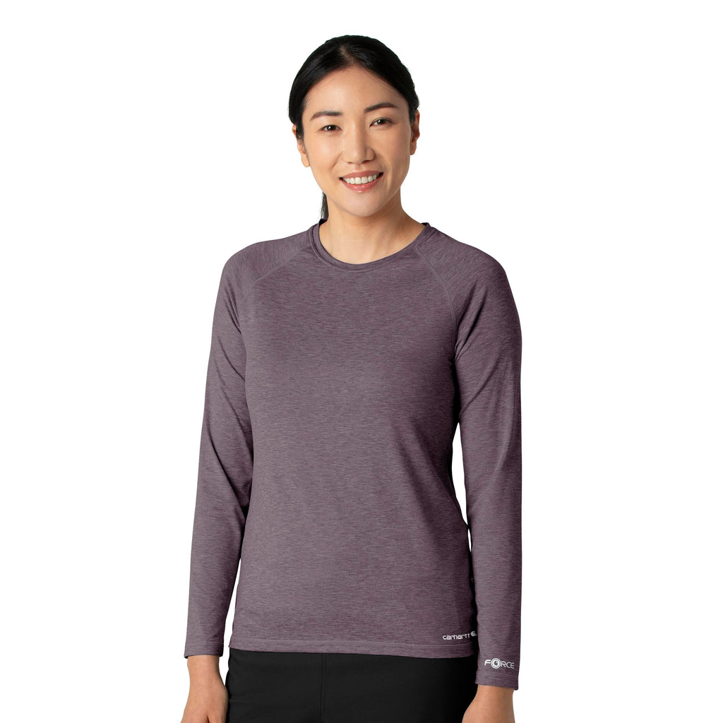 Force Sub-Scrubs C31009 Performance Long Sleeve Tee Black Plum Heather