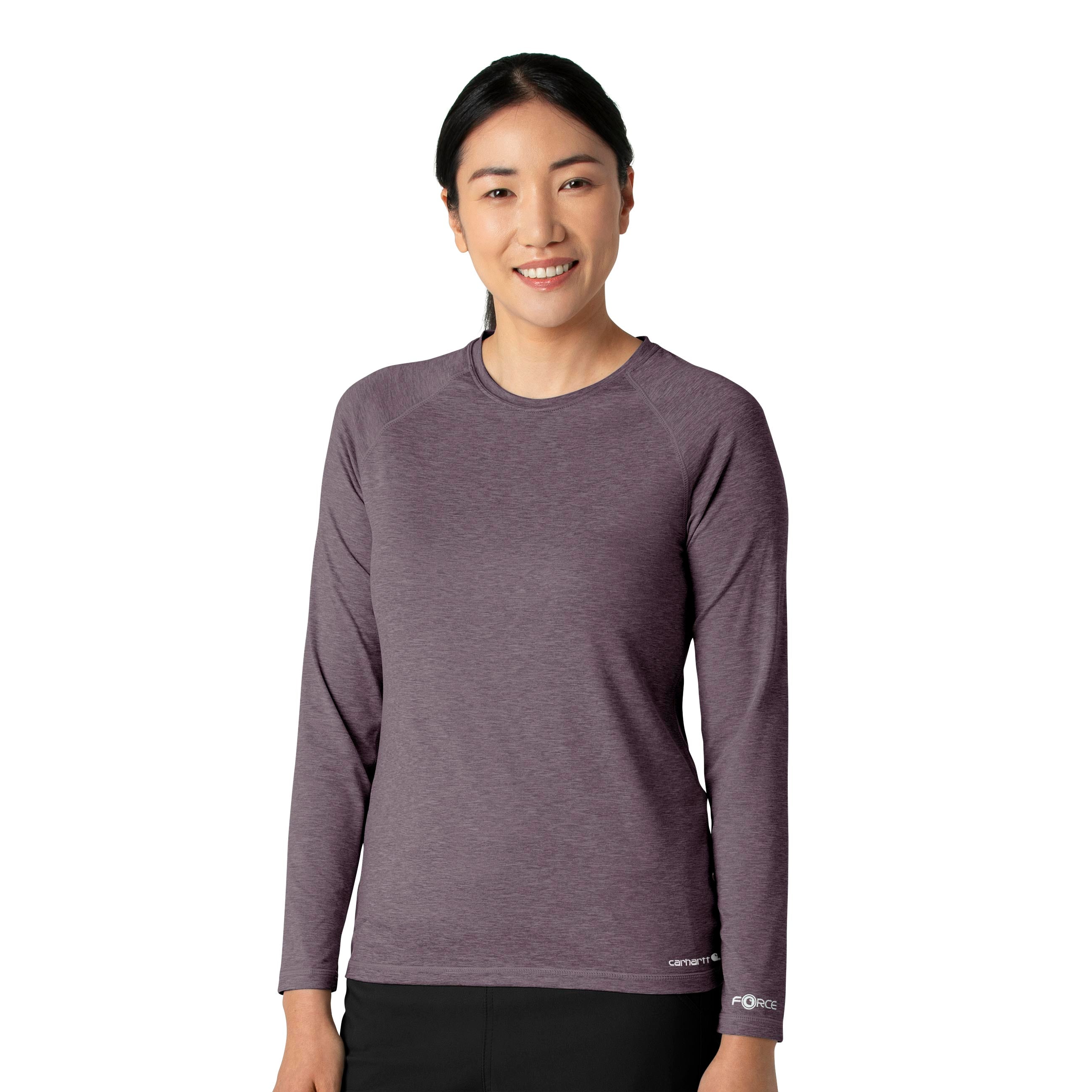 Force Sub-Scrubs C31009 Performance Long Sleeve Tee Black Plum Heather