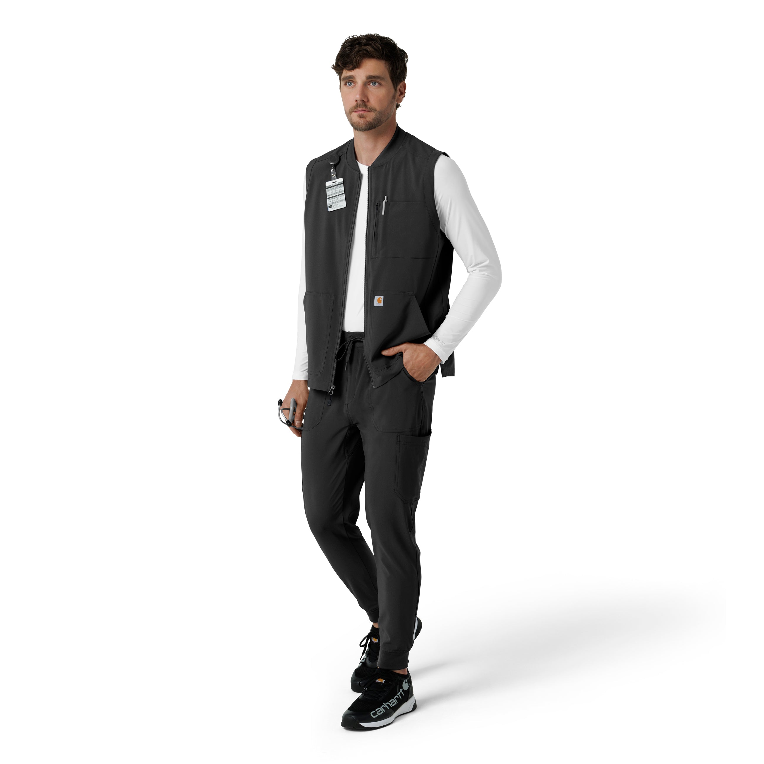 Force Cross-Flex C86510 Men's Lightweight Scrub Vest Black