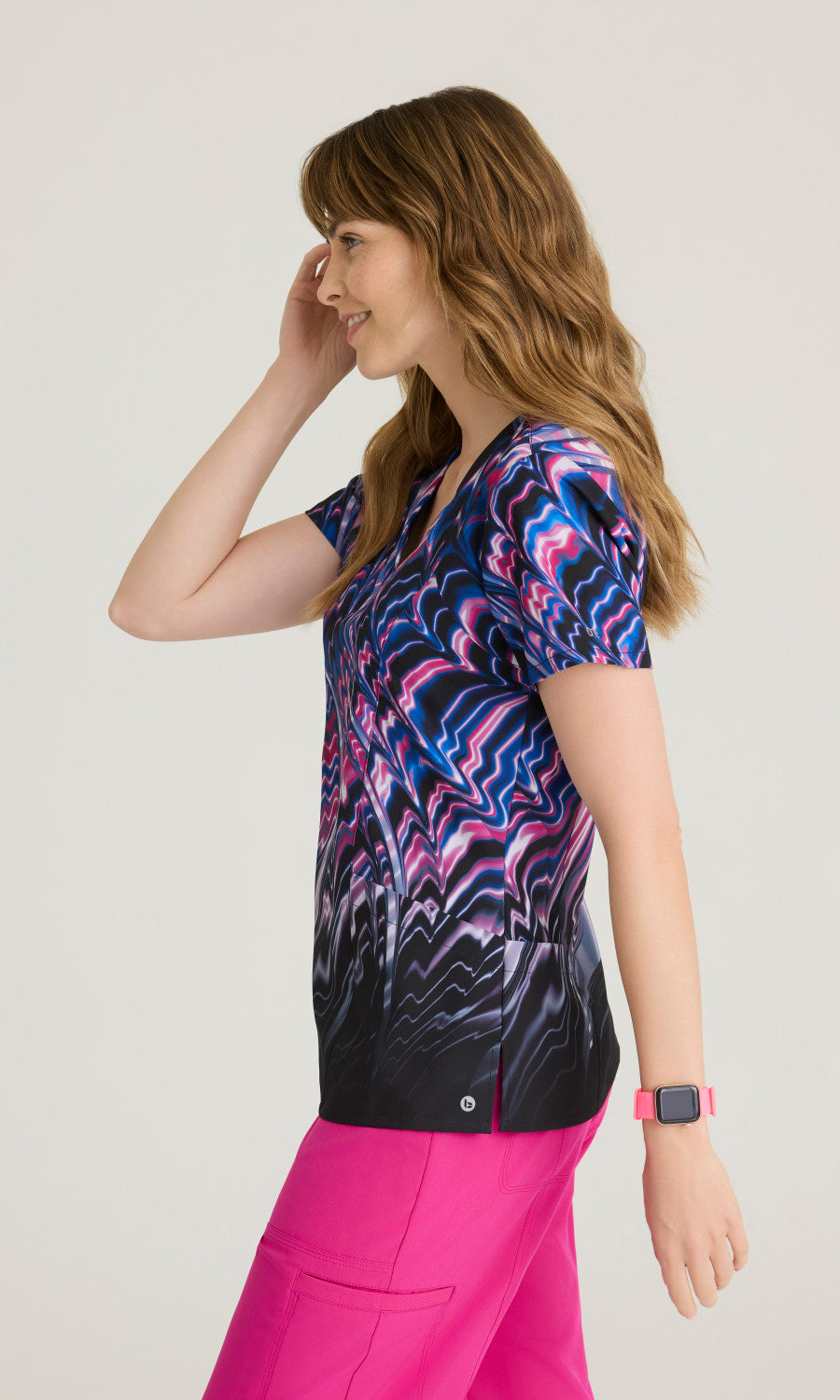 Barco One 5107 Thrive Print Top Pink Luminescene