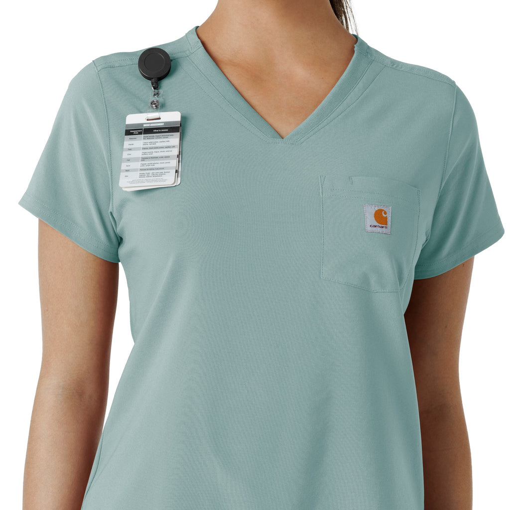 Force Cross-Flex C13410 Tuck-In Scrub Top Summer Blue