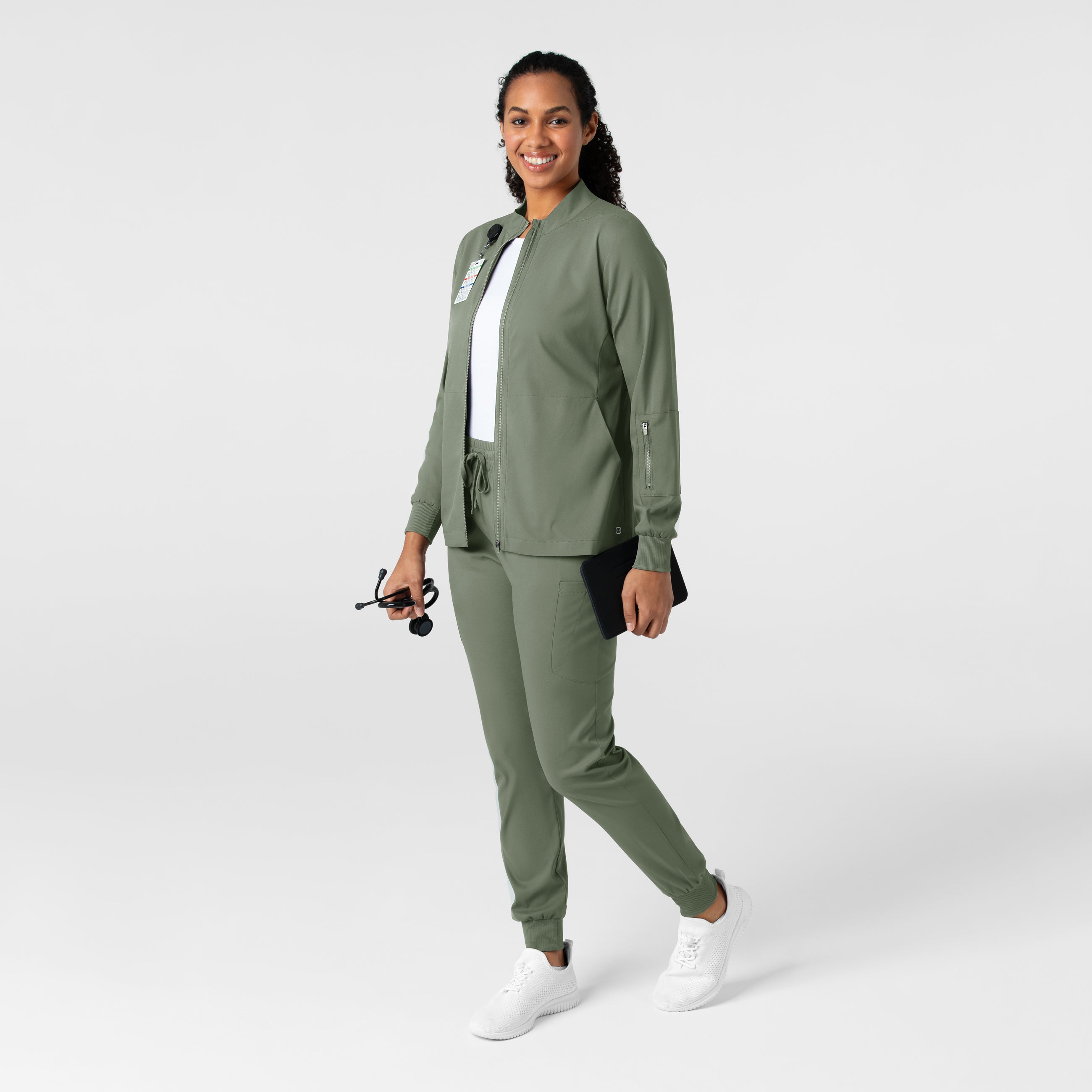 Boundless 8151 Warm Up Scrub Jacket Sage