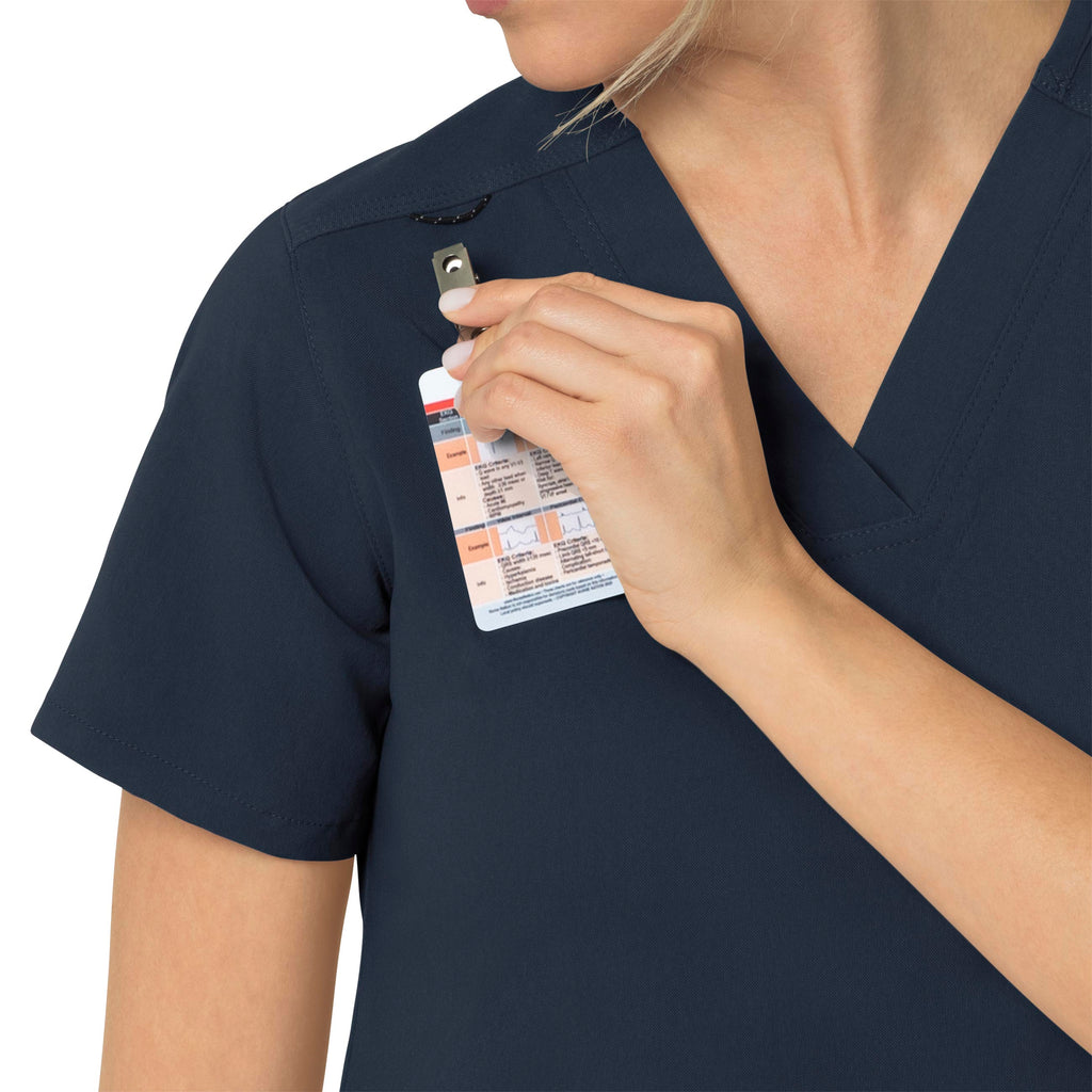 Rugged Flex Peak C12237 4-Pocket V-Neck Scrub Top Navy