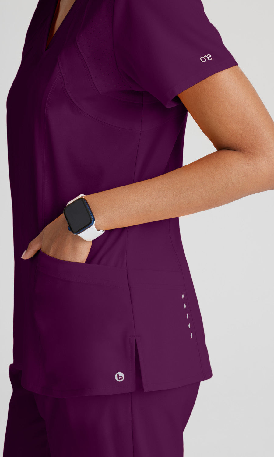 Barco One 5105 Racer Scrub Top Wine