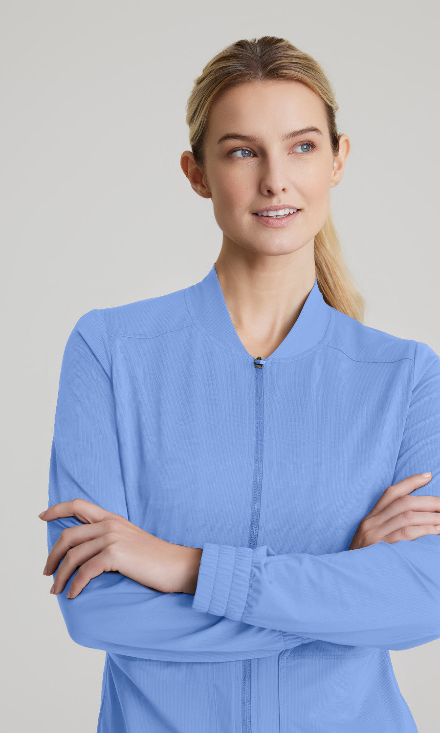 Skechers Slip-Ins Knits SKW919 Contour Knit Scrub Jacket Ciel Blue