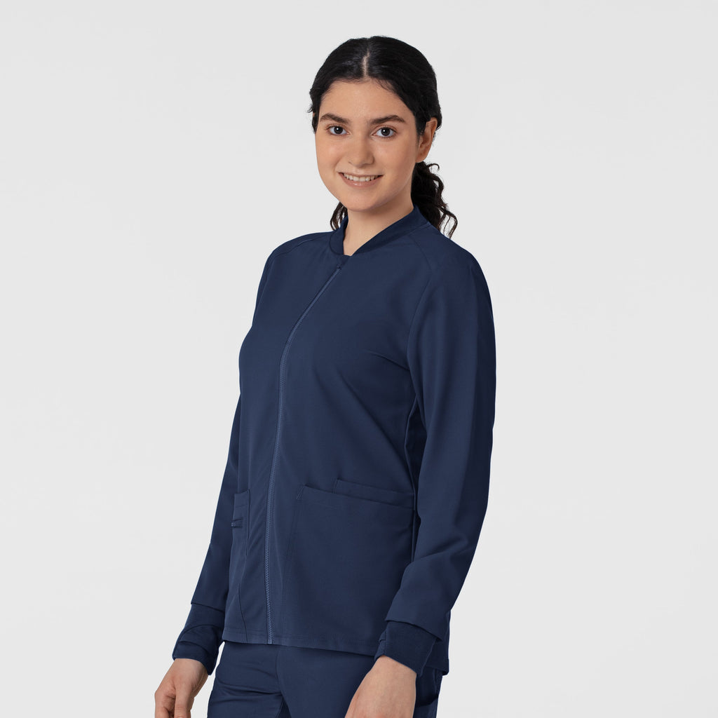 Thrive 8122 Flex-n-Reach Zip-Front Jacket Navy