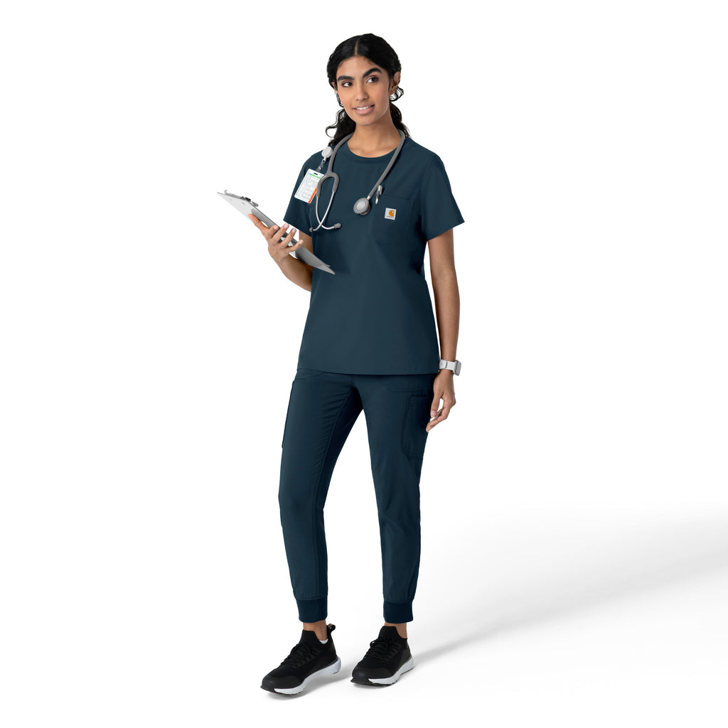 Force Cross-Flex C13510 Women's Crew Neck Scrub Top Navy
