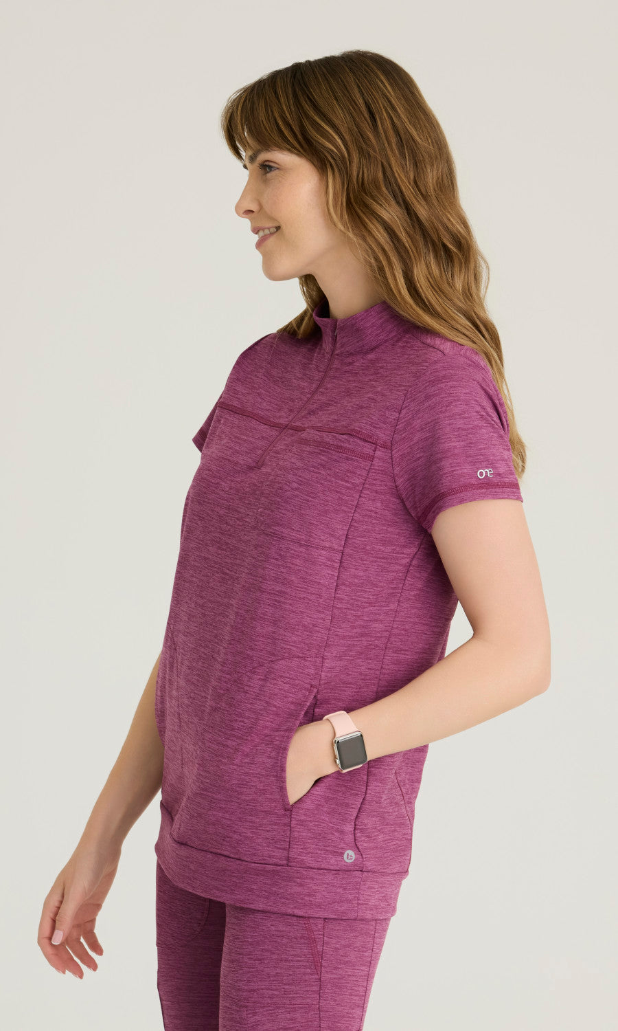 Barco One Performance Knit BOT270H Vigor Top (Heathered) Dark Mauve Heather