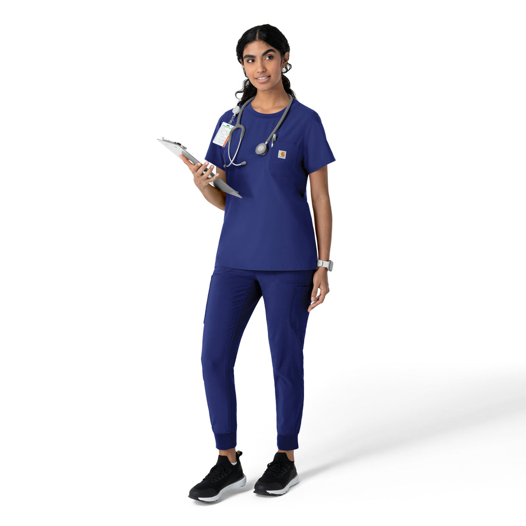 Force Cross-Flex C13510 Women's Crew Neck Scrub Top Galaxy Blue