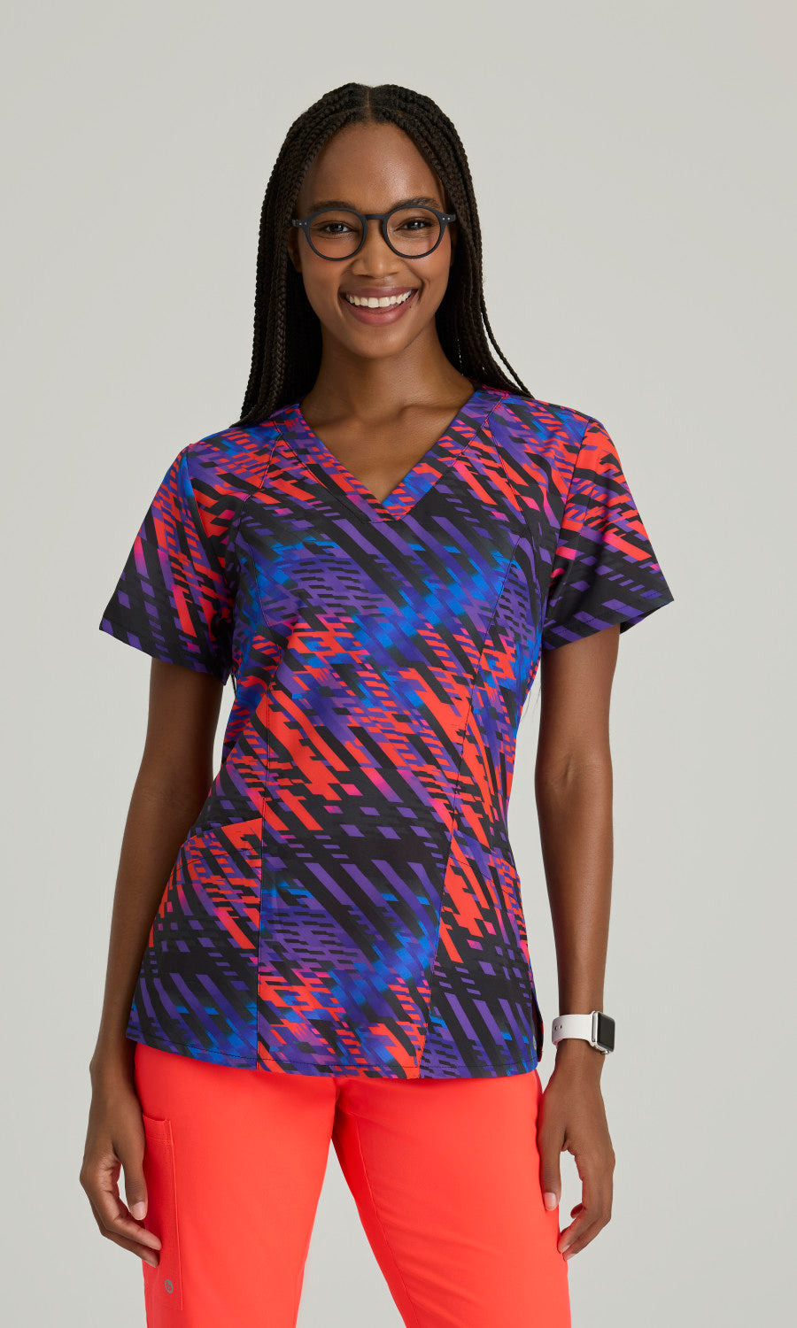 Barco One 5107 Thrive Print Scrub Top Radiant Prism