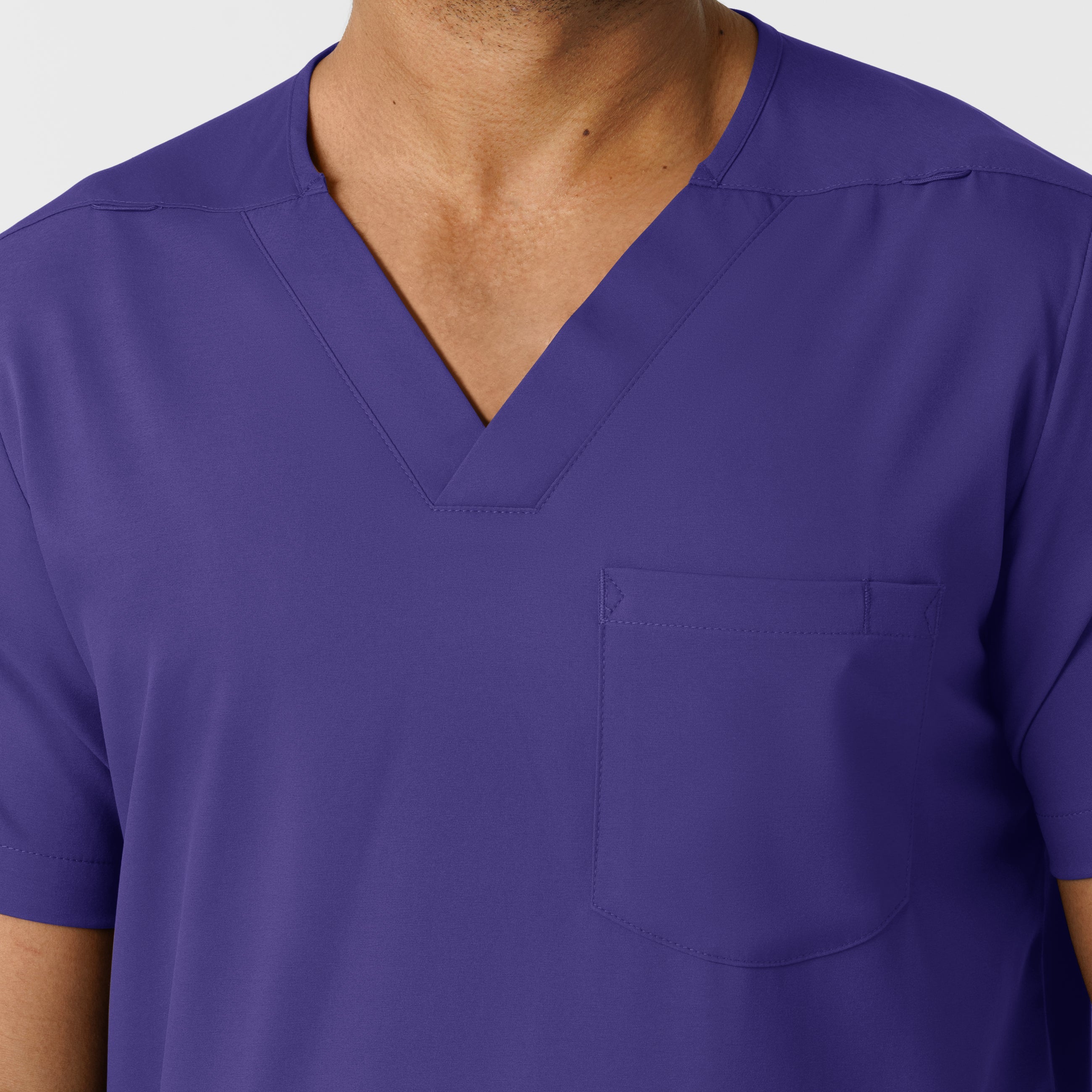 Boundless 6351 Men's Multi Pocket V-Neck Scrub Top Grape