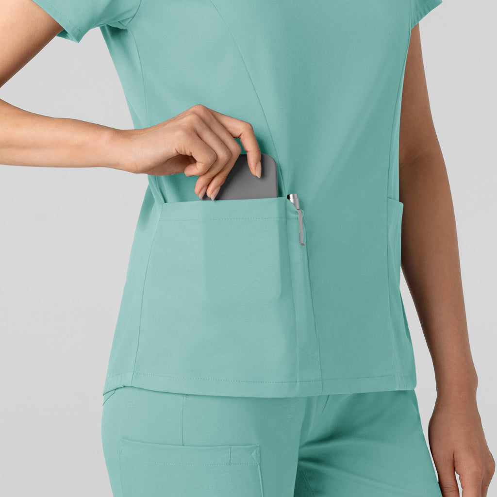 Boundless 6251 2-Pocket V-Neck Scrub Top Turquoise