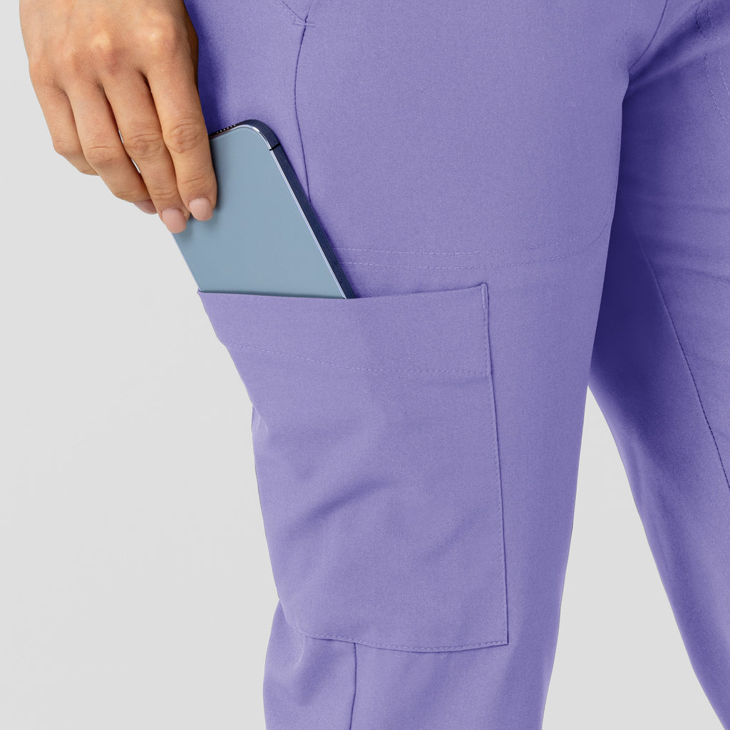 W123 5045 Flex-n-Reach Track Scrub Pants Iris Purple