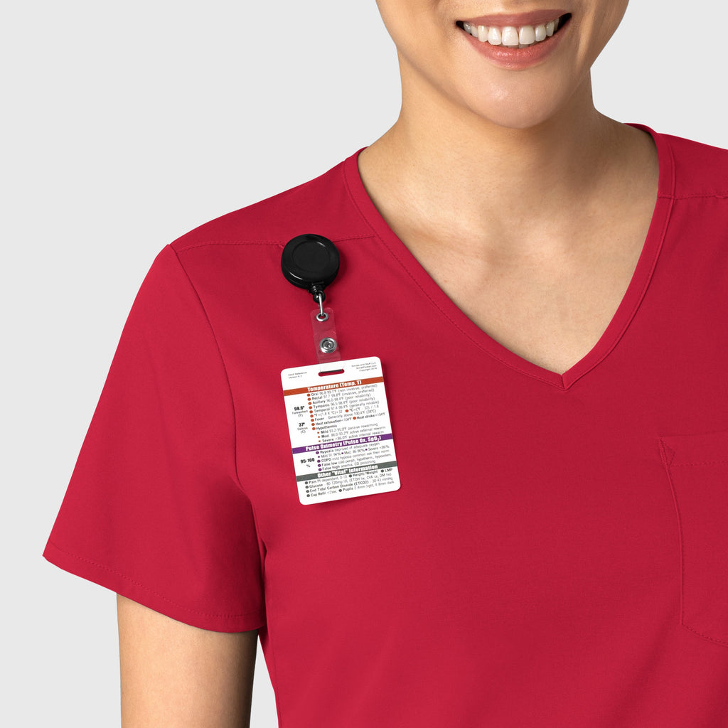 Boundless 6151 Tuck-In Scrub Top Red