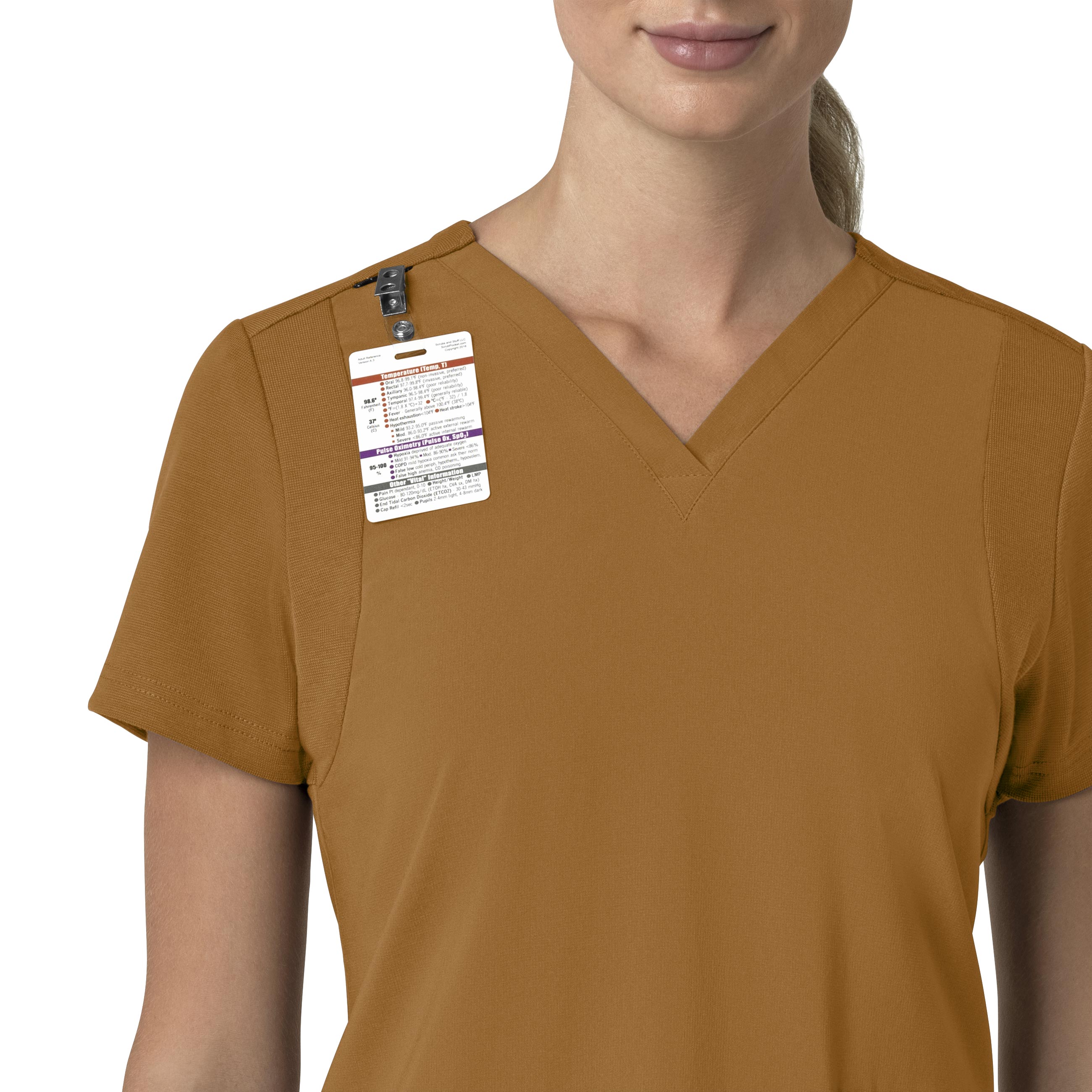 Force Cross-Flex C13210 Flex Panel V-Neck Scrub Top Fox Brown