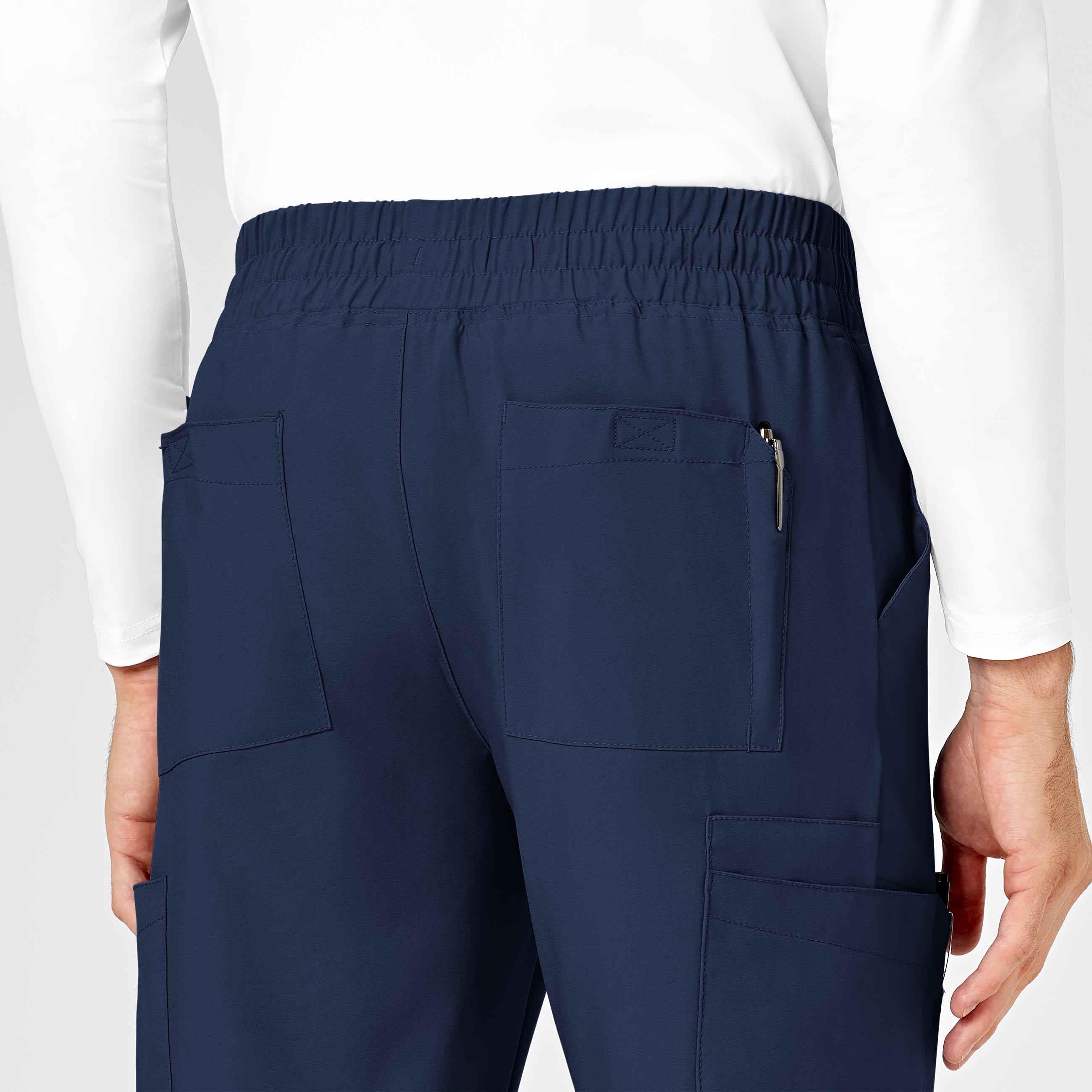 W123 5655 Men's Cargo Jogger Scrub Pants Navy