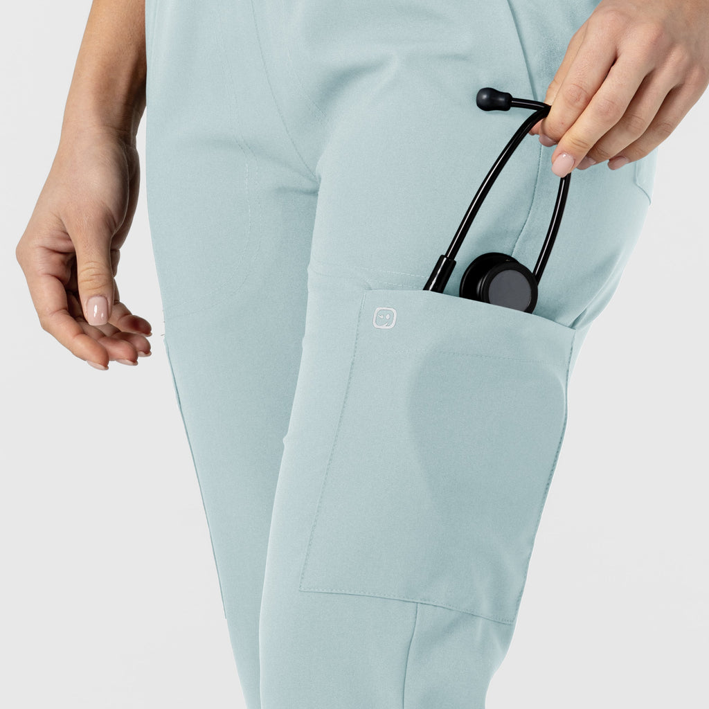 W123 5045 Flex-n-Reach Track Scrub Pants Sky Blue