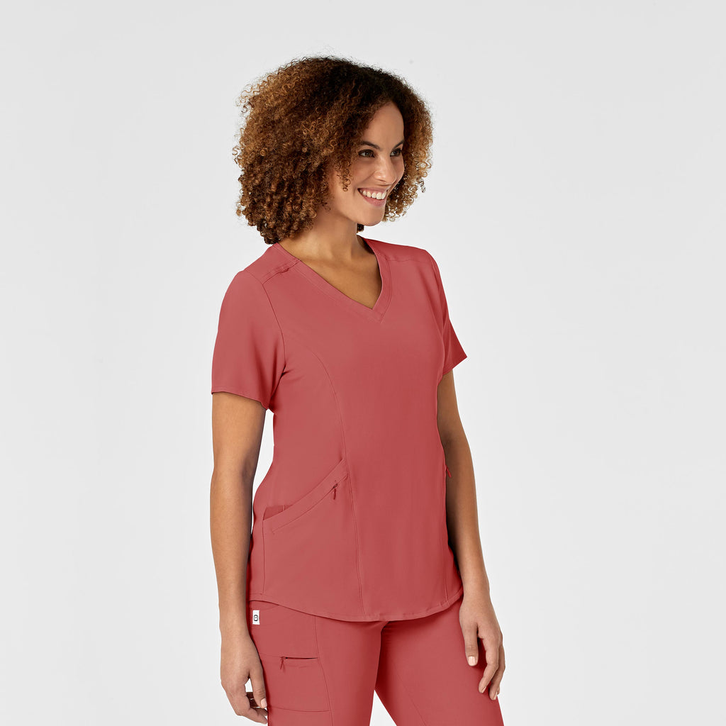 RENEW 6134 V-Neck Scrub Top Mineral Red