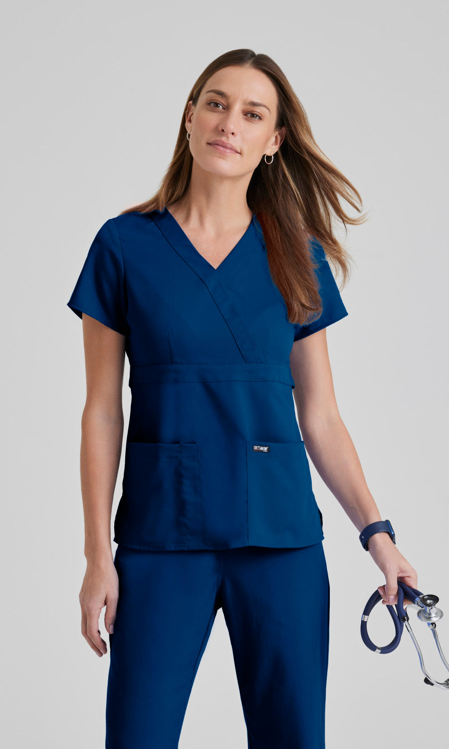 Grey's Anatomy 4153 Riley Scrub Top Indigo