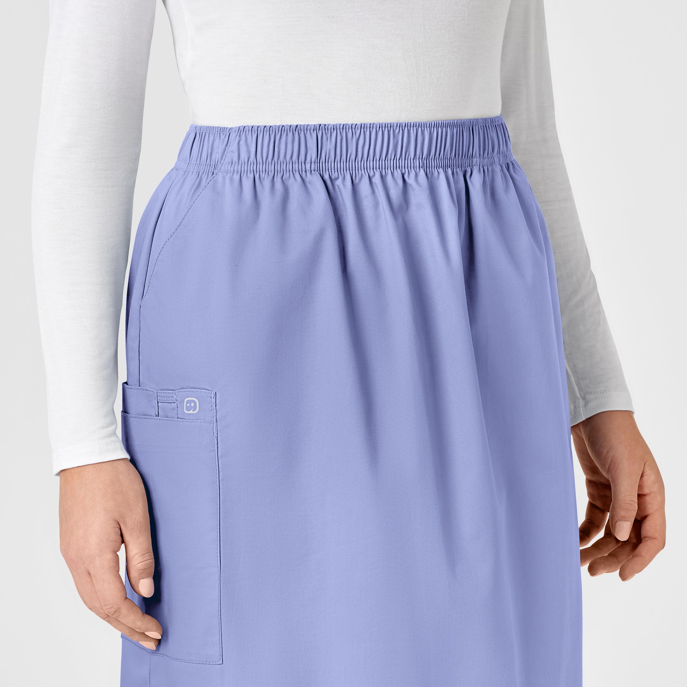 WonderWORK 701 Pull On Cargo Skirt Ceil Blue