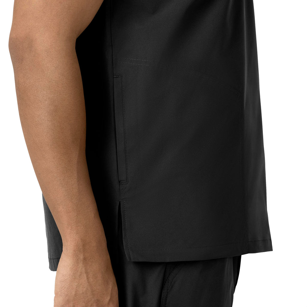 Force Essentials C16113 Men's V-Neck Shirttail Scrub Top Black