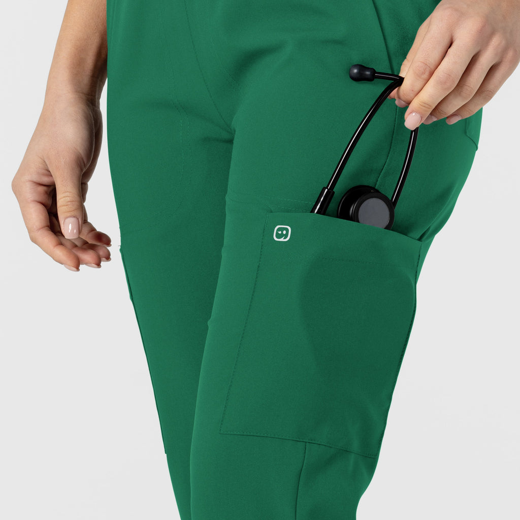 W123 5045 Flex-n-Reach Track Scrub Pants Hunter