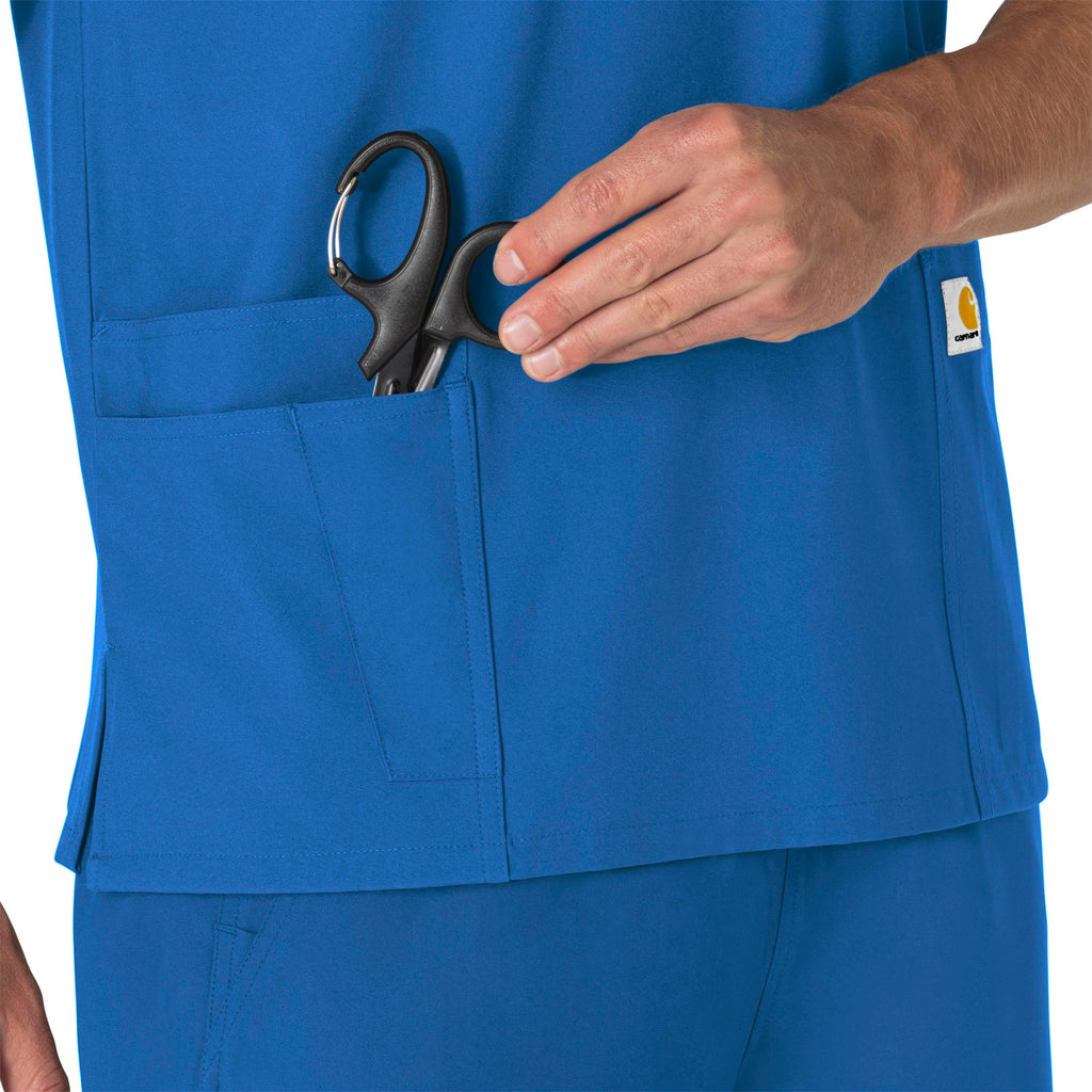 Force Essentials C15013 Unisex V-Neck 6-Pocket Scrub Top Royal