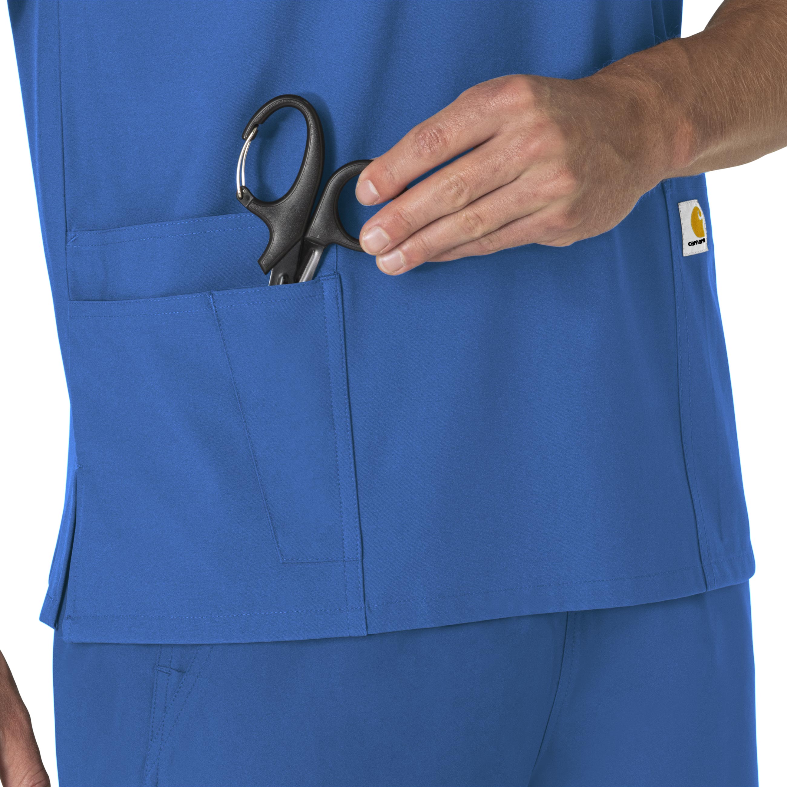 Force Essentials C15013 Unisex V-Neck 6-Pocket Scrub Top Royal