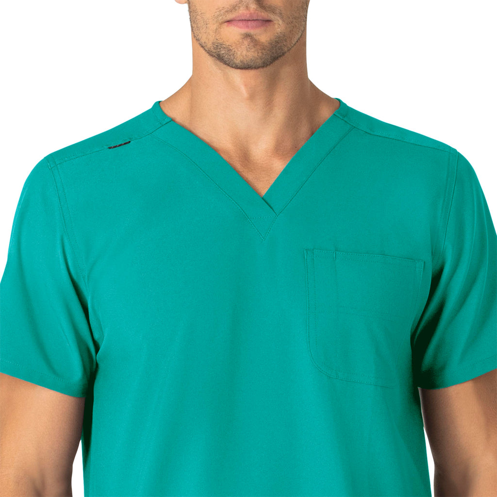 Force Essentials C15013 Unisex V-Neck 6-Pocket Scrub Top Teal Blue