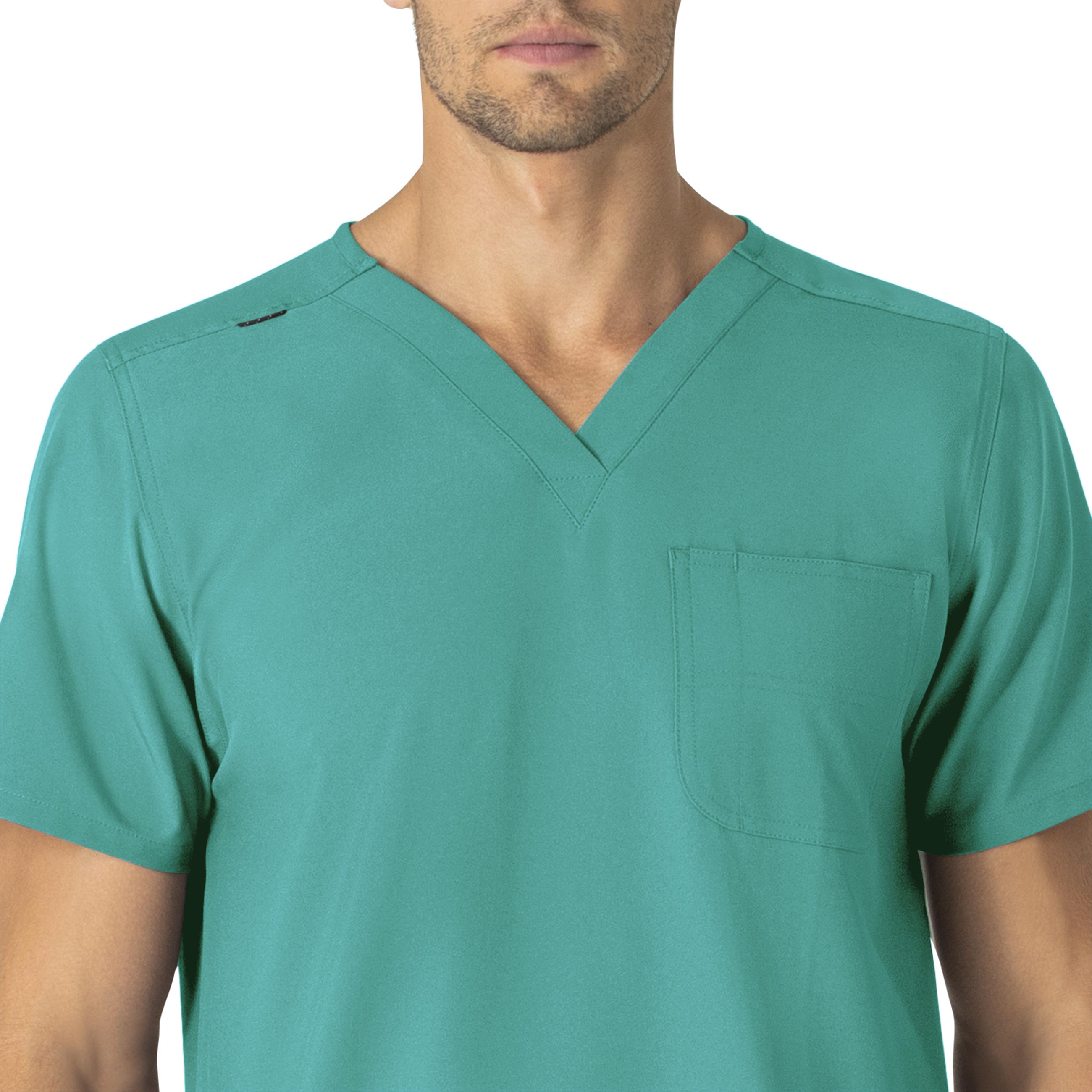 Force Essentials C15013 Unisex V-Neck 6-Pocket Scrub Top Teal Blue