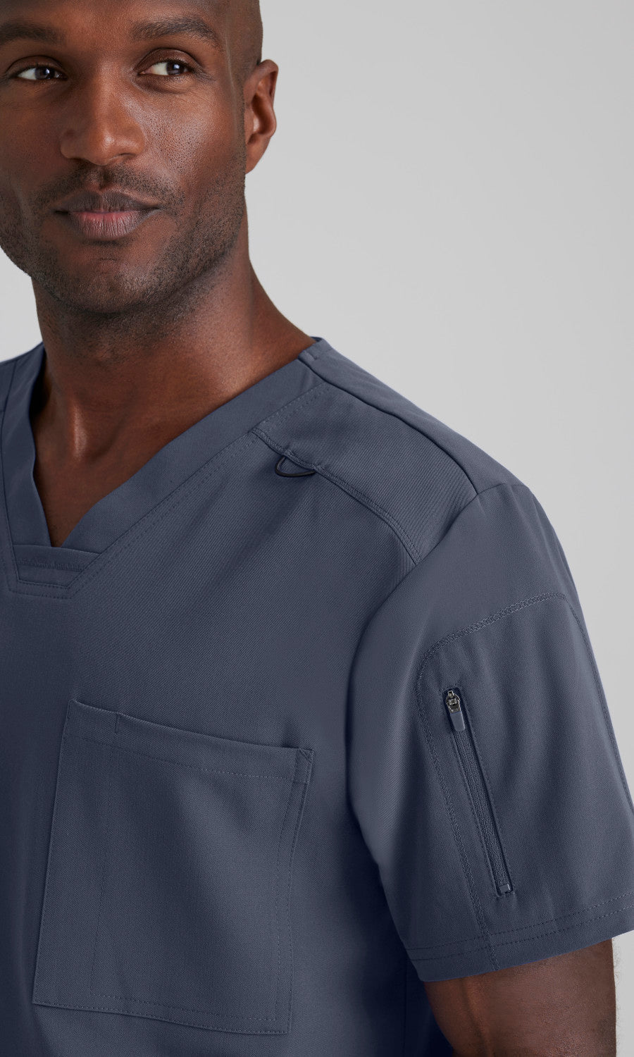 Grey's Anatomy Stretch GRST079 Murphy Scrub Top Steel