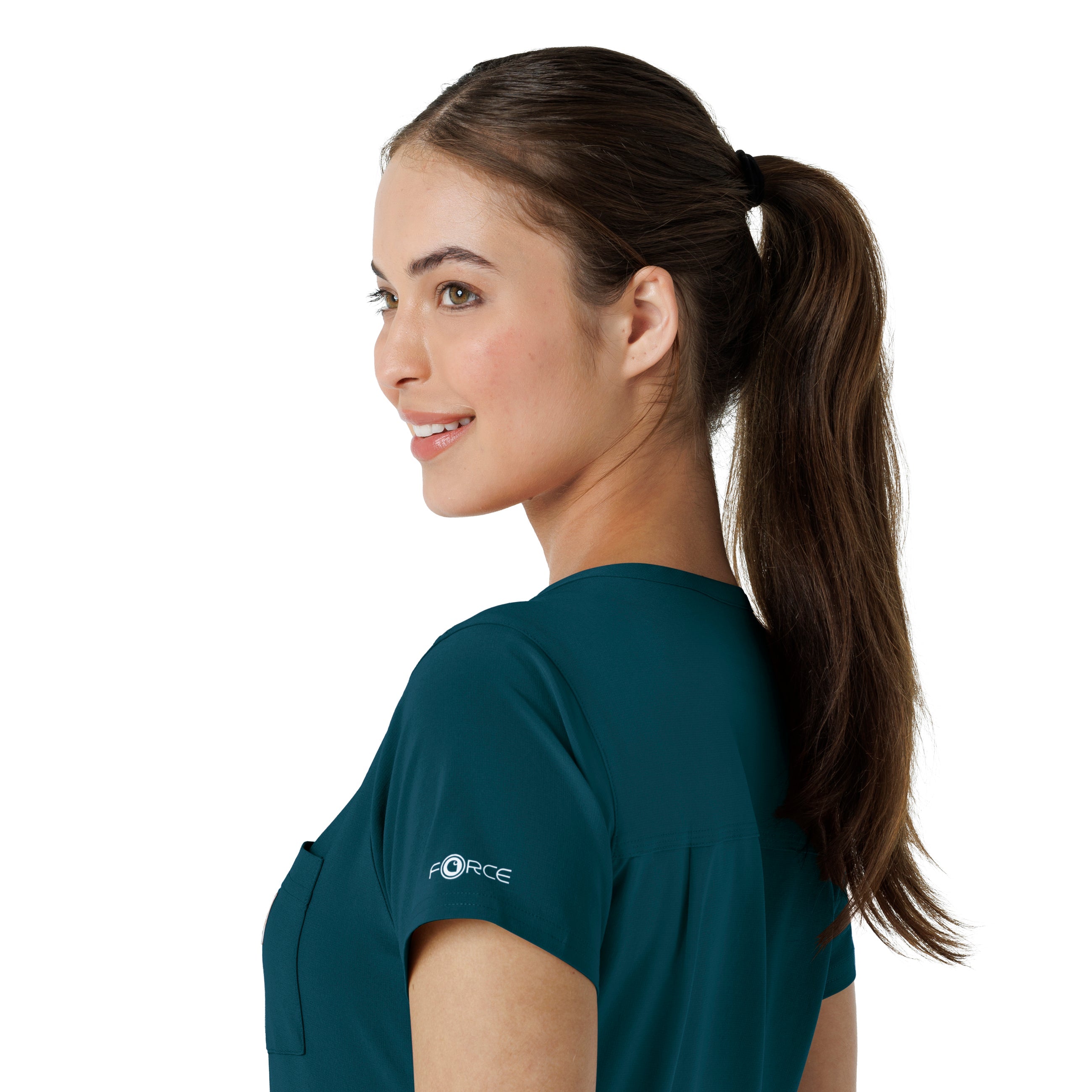 Force Cross-Flex C13410 Tuck-In Scrub Top Caribbean