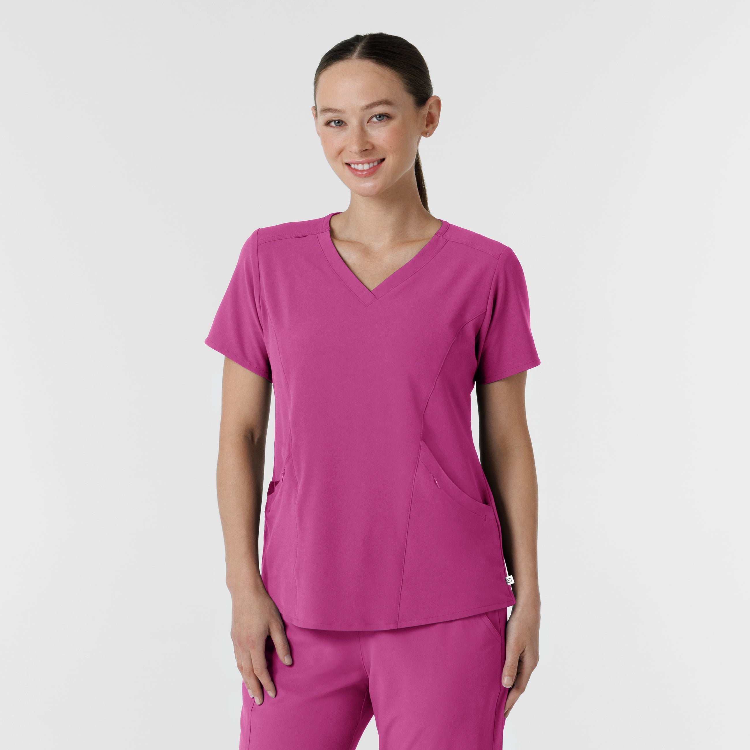 RENEW 6134 V-Neck Scrub Top Raspberry