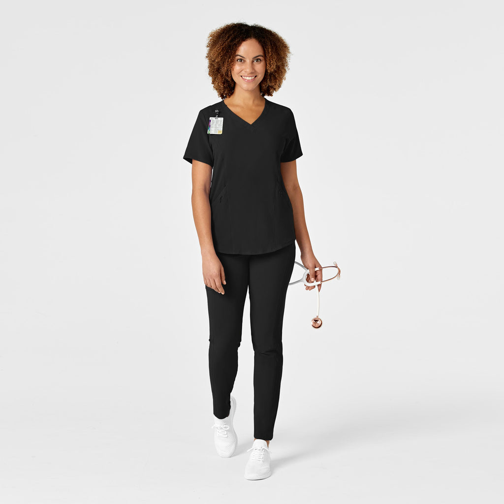 RENEW 6134 V-Neck Scrub Top Black