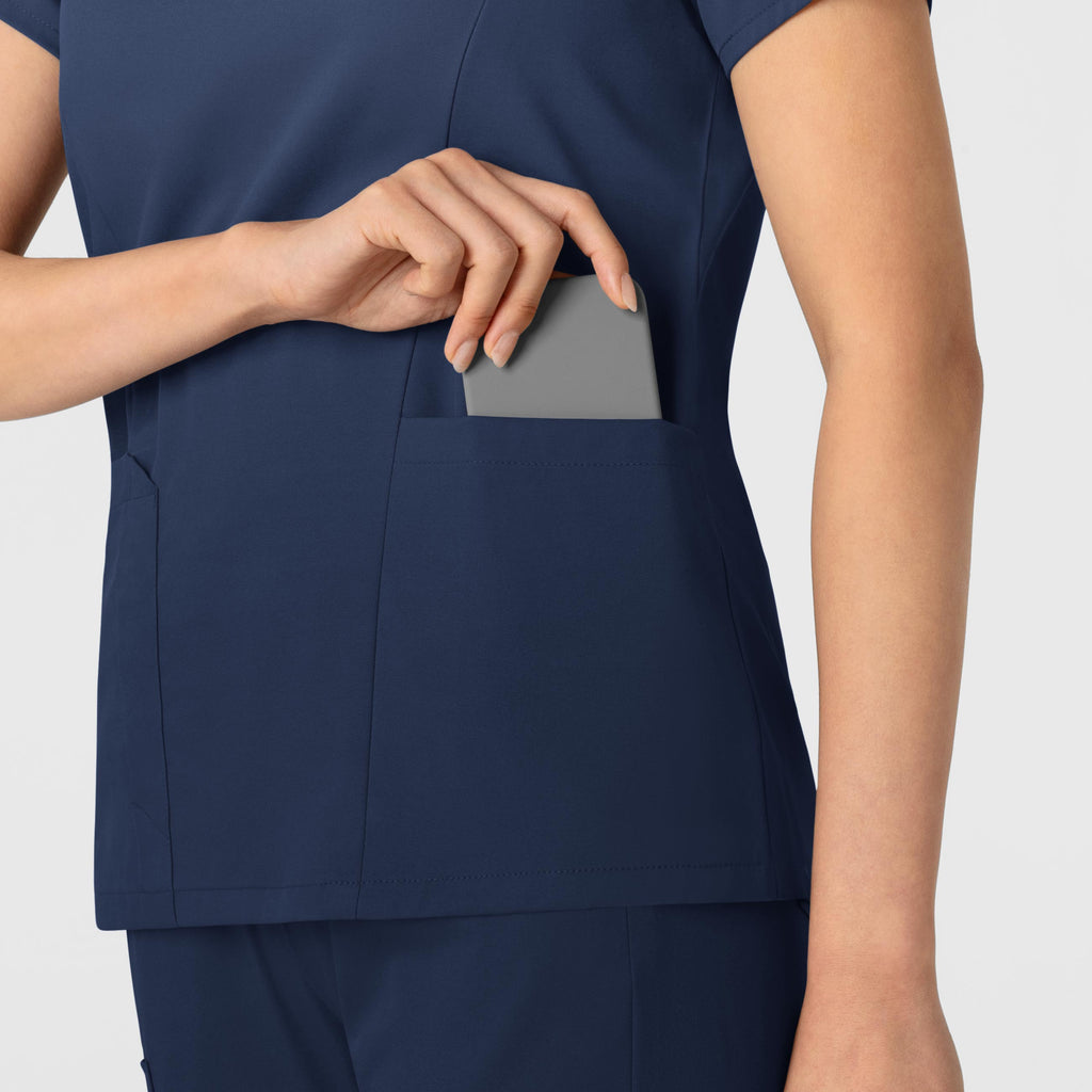 Boundless 6251 2-Pocket V-Neck Scrub Top Navy