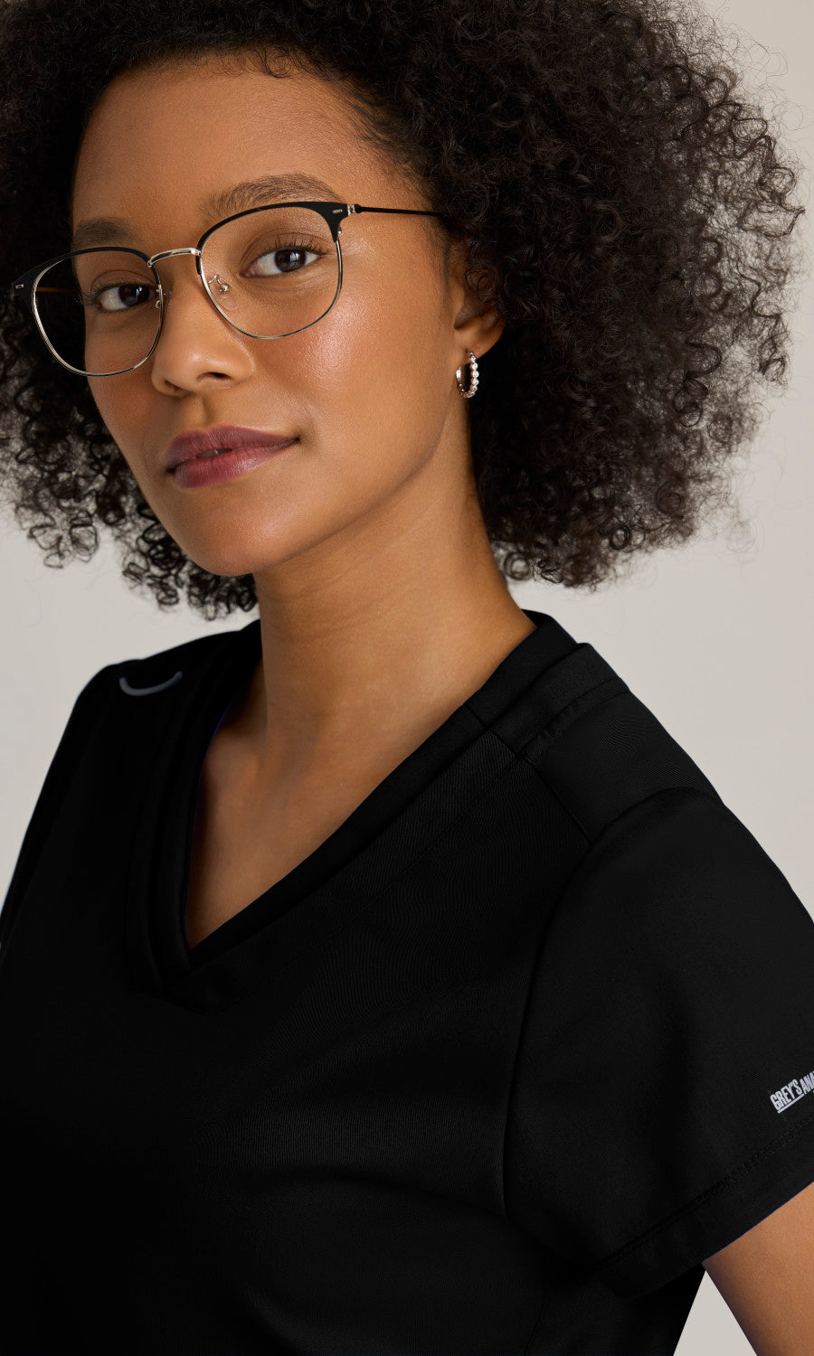 Grey's Anatomy GRT261 Evelyn Scrub Top Black