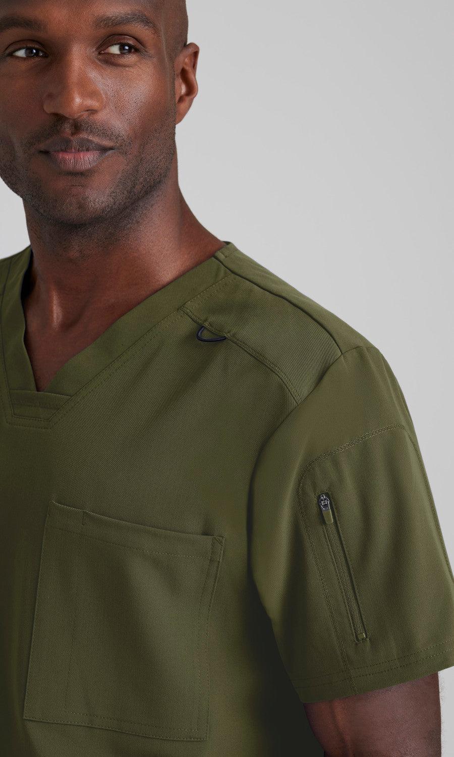 Grey's Anatomy Stretch GRST079 Murphy Scrub Top Olive
