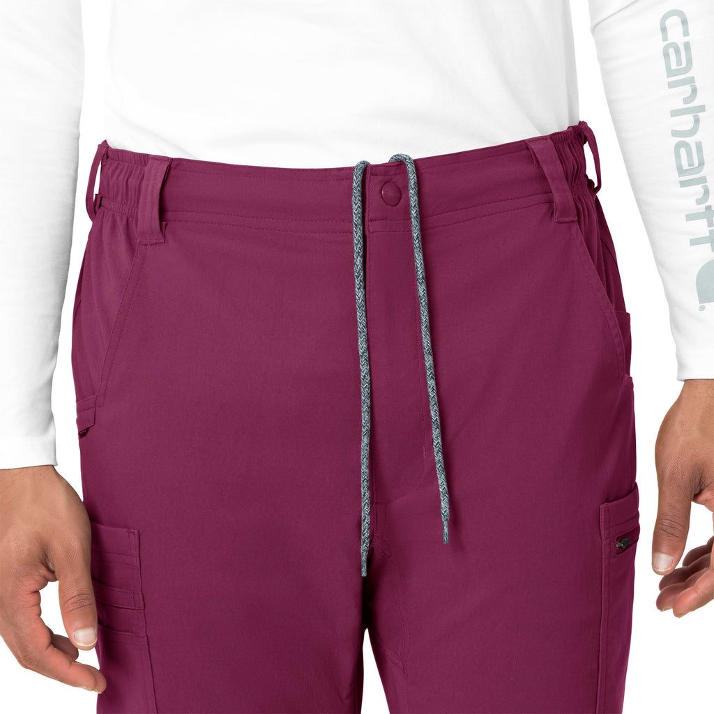 Rugged Flex Peak C55037 Men's Straight Leg Cargo Scrub Pants Wine