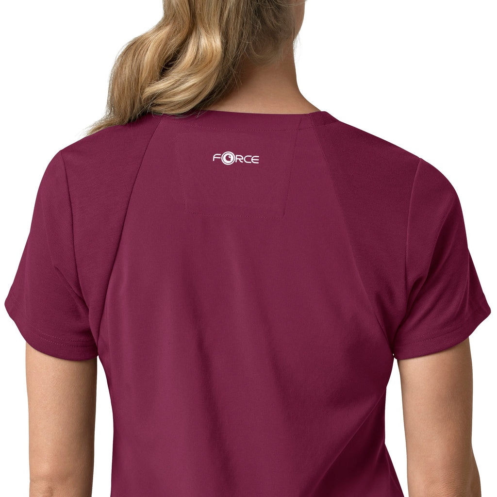 Force Cross-Flex C13210 Flex Panel V-Neck Scrub Top Wine