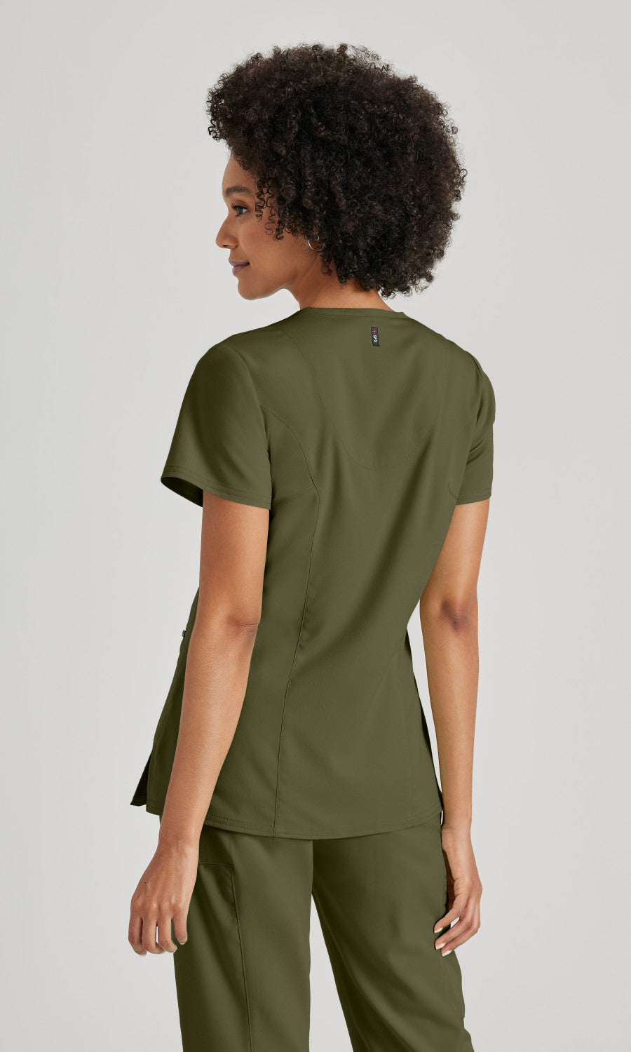 Grey's Anatomy Stretch GRST001 Kim Scrub Top Olive