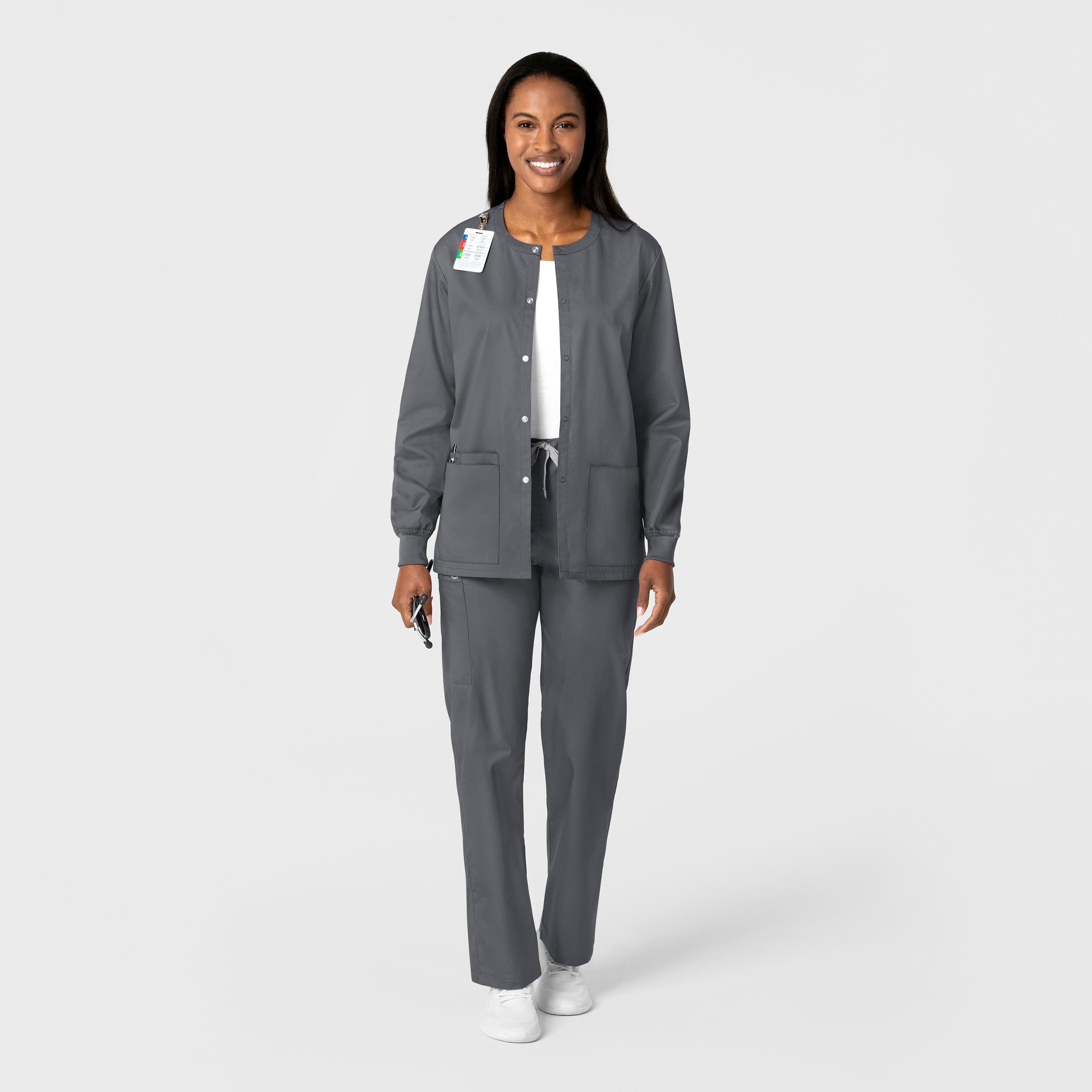 WonderWORK 800 Unisex Snap Front Jacket Pewter