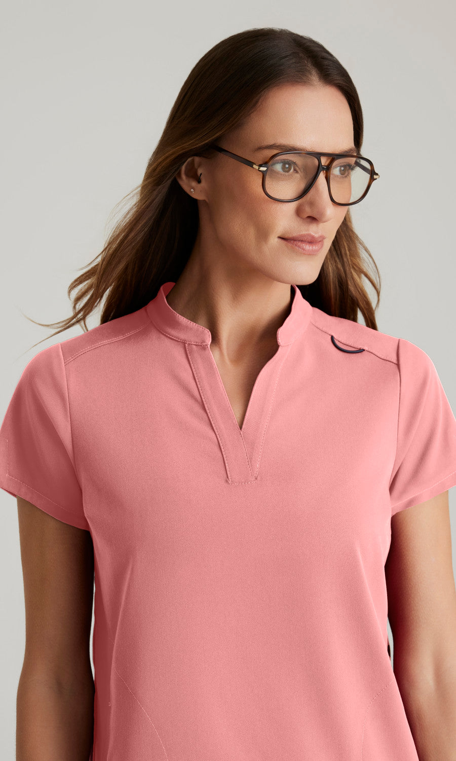 Grey's Anatomy Stretch GRST230 Avery Scrub Top Bright Papaya