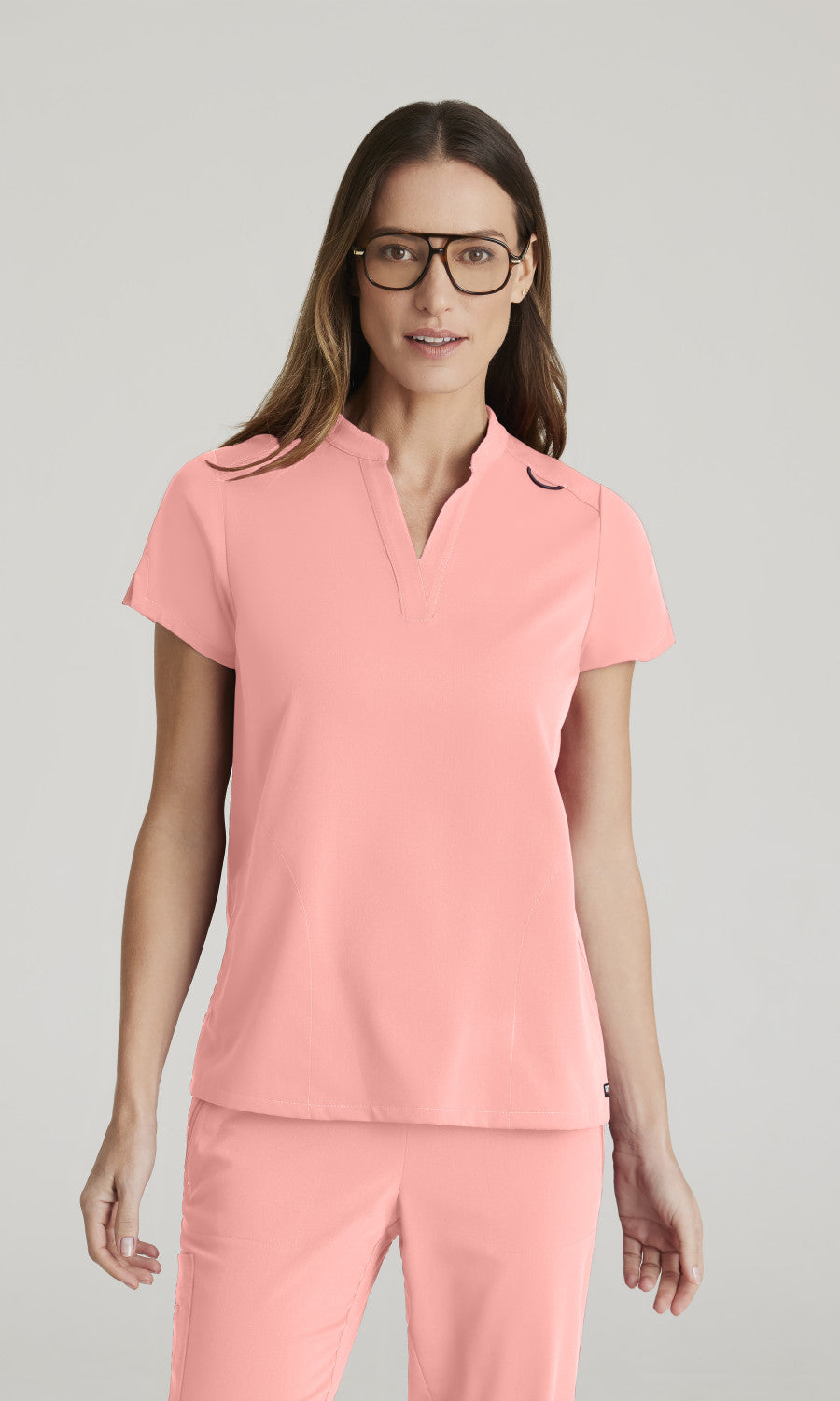 Grey's Anatomy Stretch GRST230 Avery Scrub Top Bright Papaya