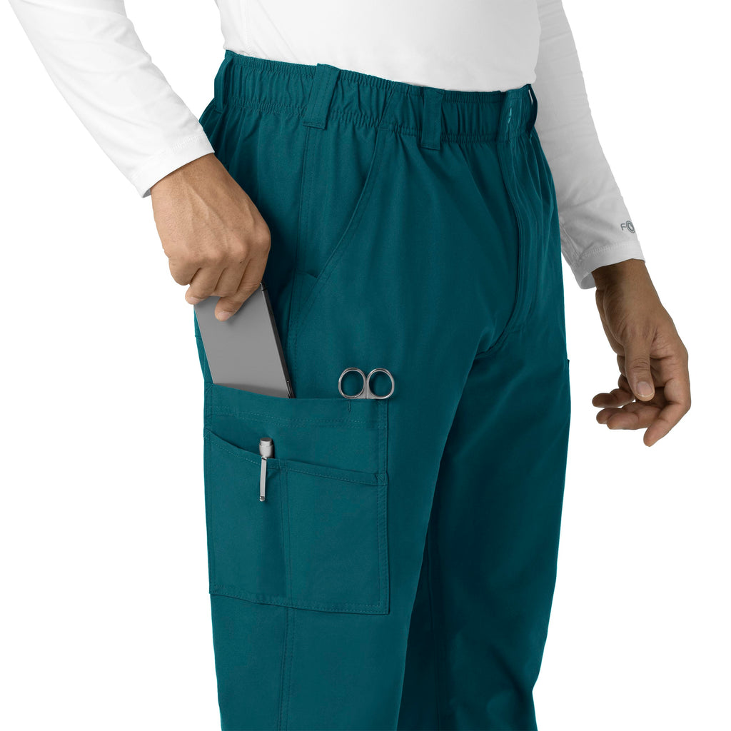 Force Essentials C56113 Men's Straight Leg Cargo Scrub Pants Caribbean Blue