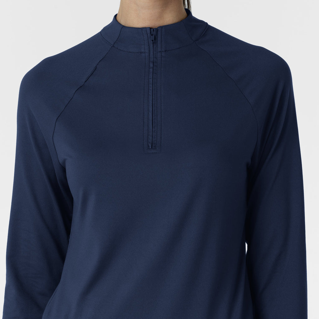 Layers 2239 Watch Window Quarter Zip Scrub Top Navy