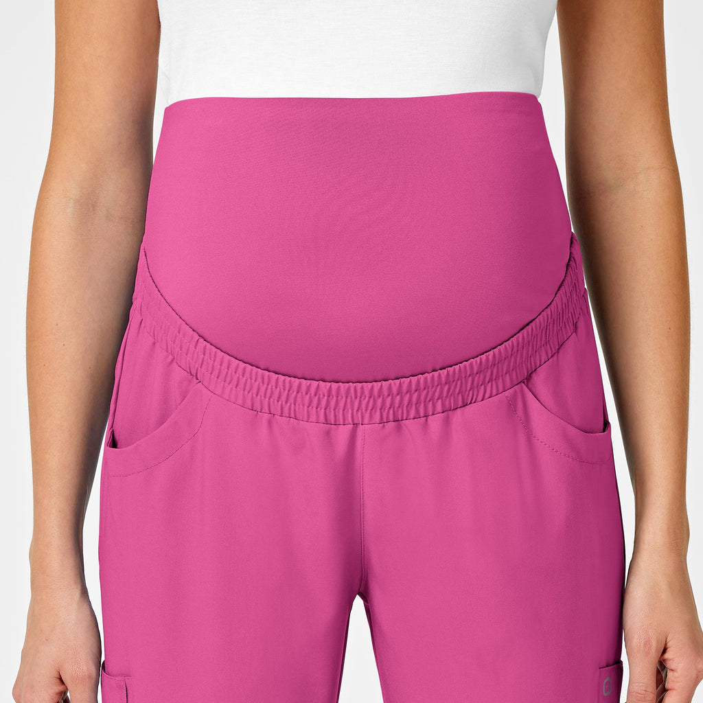 W123 5455 Maternity Jogger Scrub Pants Hot Pink