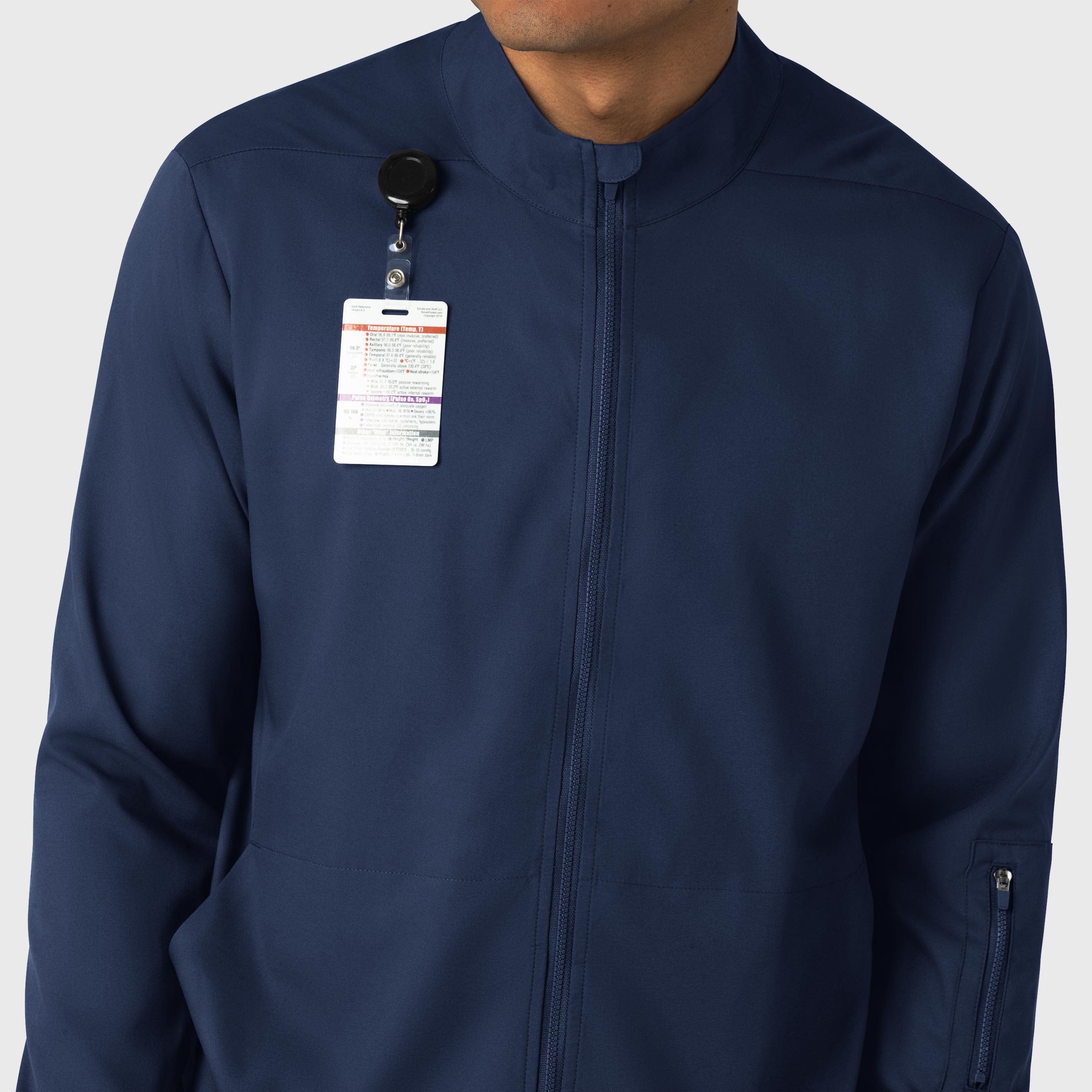 Boundless 8351 Men's Warm Up Scrub Jacket Navy