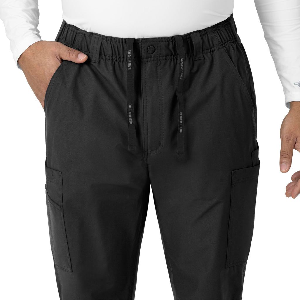 Force Essentials C56113 Men's Straight Leg Cargo Scrub Pants Black