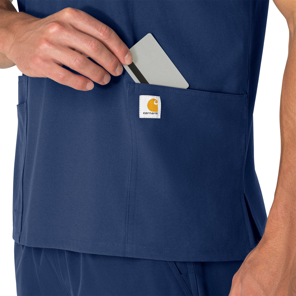 Force Essentials C15013 Unisex V-Neck 6-Pocket Scrub Top Navy