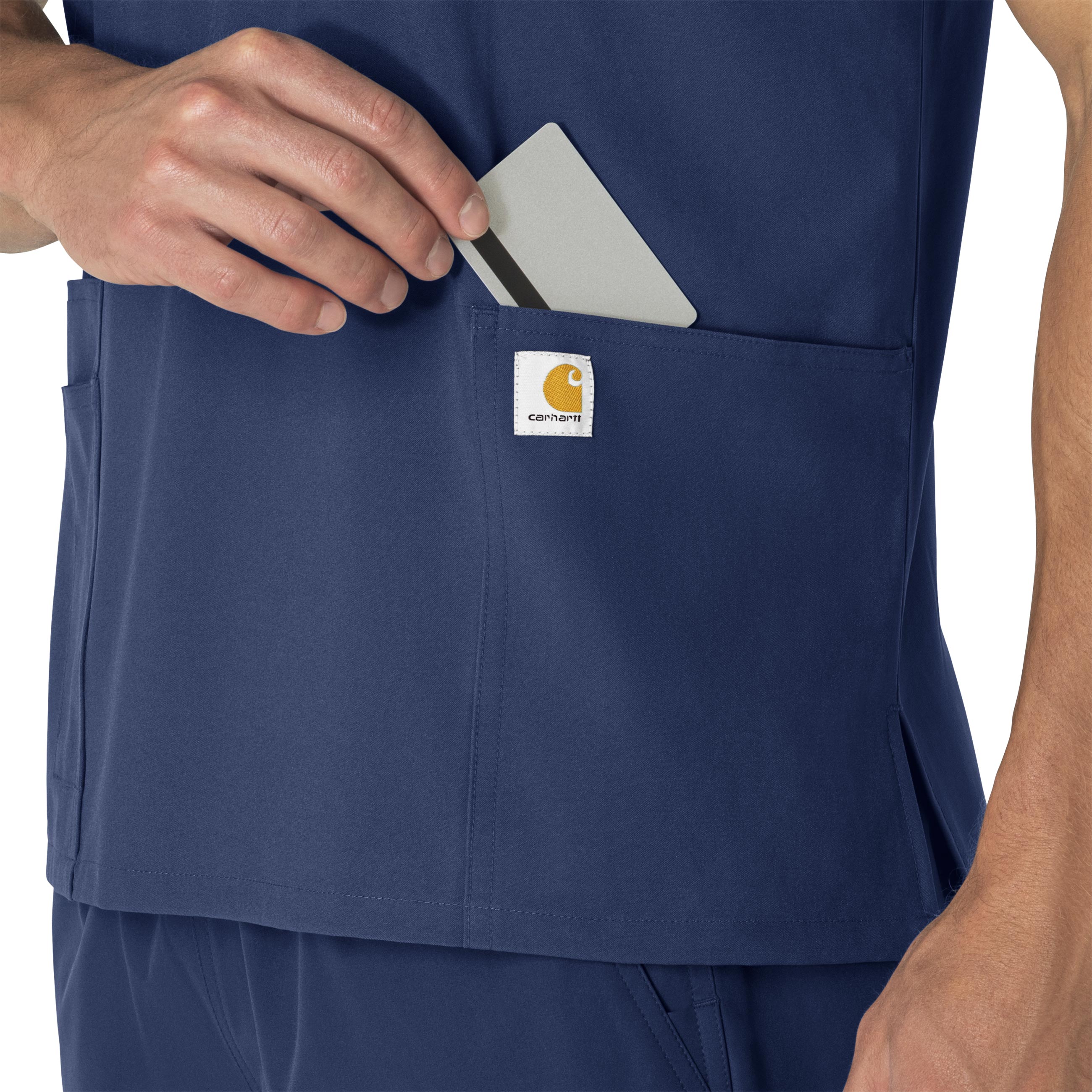 Force Essentials C15013 Unisex V-Neck 6-Pocket Scrub Top Navy